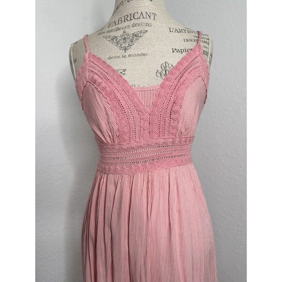 EXIT Smocked Maxi Sundress Women's Strappy Pullover Pink Size S Made in Peru NWT - Picture 9 of 11